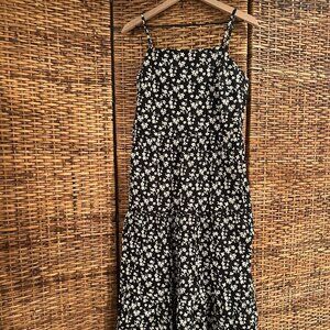 Gap Black and Cream Midi Dress